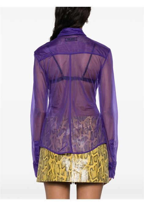 Purple Elton semi-sheer blouse - women THE ATTICO | 241WCH21PA49035